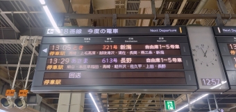 大宮駅から新潟駅の乗車記録(乗りつぶし)写真