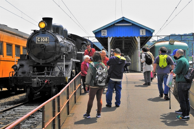鉄道乗車記録の写真:乗車した列車(外観)(3)        「乗車前は皆さん記念写真で忙しいです。」