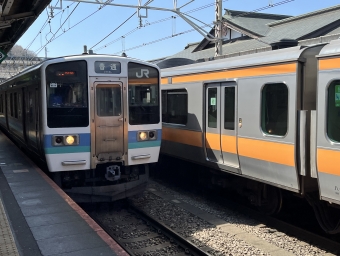 高尾駅から松本駅の乗車記録(乗りつぶし)写真