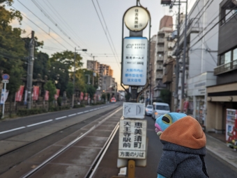 住吉鳥居前停留場から恵美須町停留場の乗車記録(乗りつぶし)写真