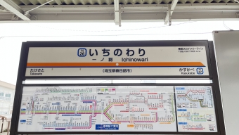 一ノ割駅から春日部駅の乗車記録(乗りつぶし)写真
