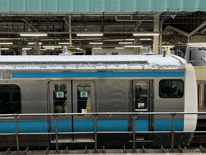 鉄道乗車記録の写真:列車・車両の様子(未乗車)(23)        「この日、関東地方は雪でした。」