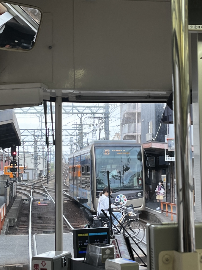 鉄道乗車記録の写真:車窓・風景(4)        「まずは大和川停留所へ。」