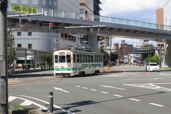 熊本駅前停留場から田崎橋停留場の乗車記録(乗りつぶし)写真