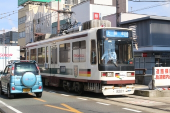 健軍町停留場から上熊本停留場の乗車記録(乗りつぶし)写真