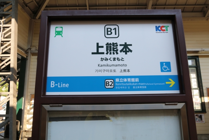 上熊本駅前 写真:駅名看板