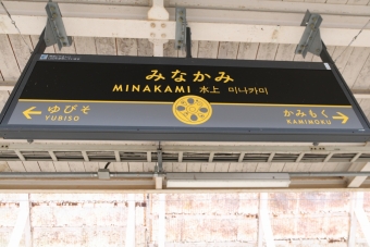 写真:水上駅の駅名看板