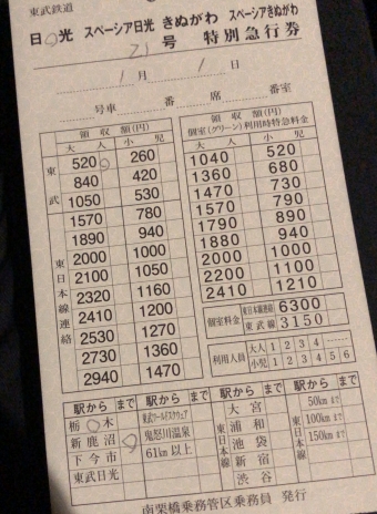 栃木駅から新鹿沼駅の乗車記録(乗りつぶし)写真