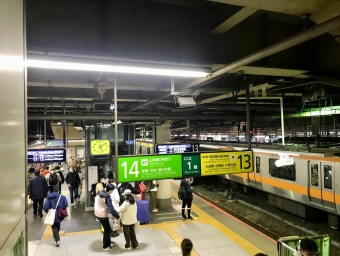 新宿駅から押上駅の乗車記録(乗りつぶし)写真
