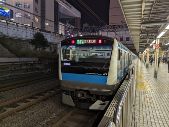 日暮里駅から大井町駅の乗車記録(乗りつぶし)写真