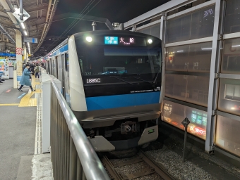 赤羽駅から上中里駅の乗車記録(乗りつぶし)写真