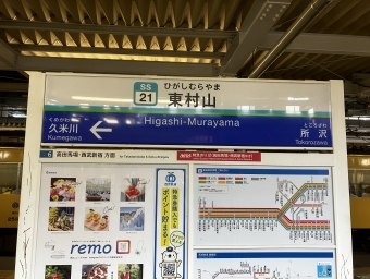 東村山駅から小平駅の乗車記録(乗りつぶし)写真