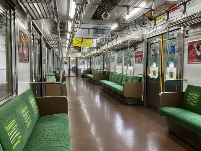 鉄道乗車記録の写真:車内設備、様子(4)        「大川駅出発前の貸切状態の車内」
