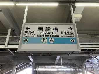西船橋駅から大手町駅の乗車記録(乗りつぶし)写真