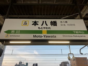 本八幡駅から千葉駅の乗車記録(乗りつぶし)写真