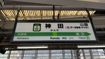 神田駅から東京駅の乗車記録(乗りつぶし)写真