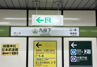 九段下駅から神保町駅の乗車記録(乗りつぶし)写真