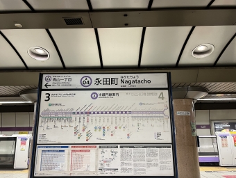 永田町駅から桜田門駅の乗車記録(乗りつぶし)写真