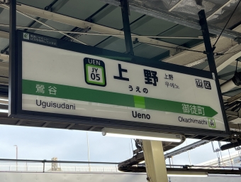 上野駅から御徒町駅の乗車記録(乗りつぶし)写真