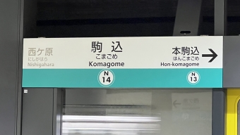 駒込駅から西ケ原駅の乗車記録(乗りつぶし)写真