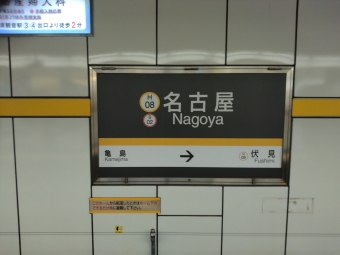 写真:名古屋駅の駅名看板