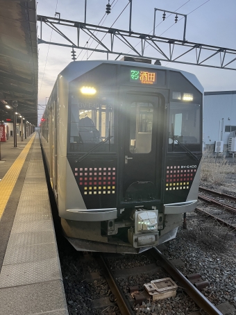 鶴岡駅から酒田駅の乗車記録(乗りつぶし)写真
