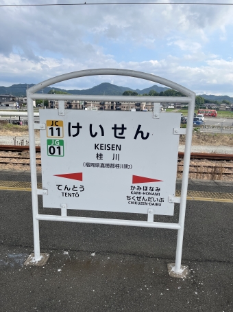 小竹駅から桂川駅の乗車記録(乗りつぶし)写真
