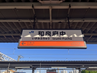 和泉府中駅から日根野駅の乗車記録(乗りつぶし)写真