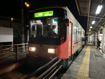 南富山駅前停留場から小泉町停留場の乗車記録(乗りつぶし)写真