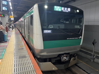 新宿駅から恵比寿駅の乗車記録(乗りつぶし)写真