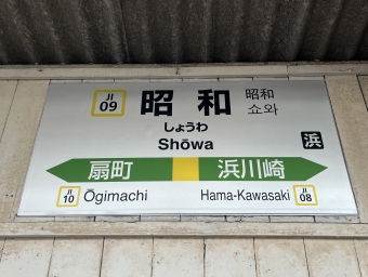 浅野駅から昭和駅の乗車記録(乗りつぶし)写真