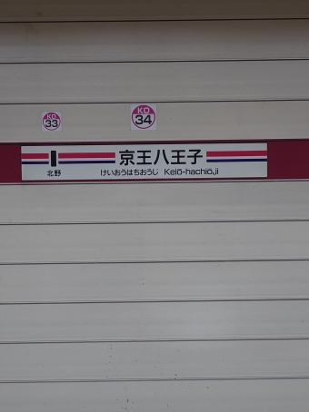 高幡不動駅から京王八王子駅の乗車記録(乗りつぶし)写真