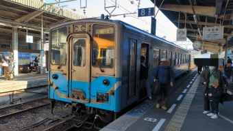 伊予市駅から松山駅の乗車記録(乗りつぶし)写真