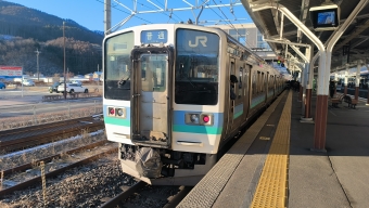 上諏訪駅から岡谷駅の乗車記録(乗りつぶし)写真