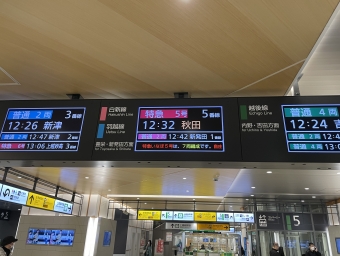 新潟駅から羽後本荘駅の乗車記録(乗りつぶし)写真