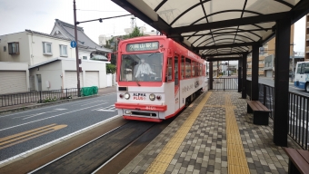 清輝橋停留場から岡山駅前停留場の乗車記録(乗りつぶし)写真