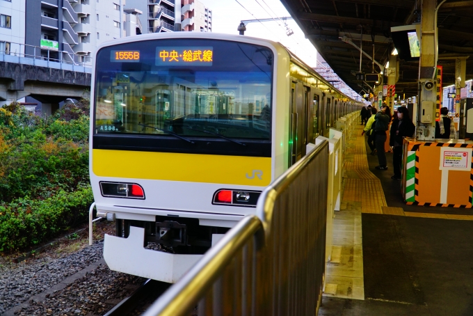 鉄道乗車記録の写真:乗車した列車(外観)(1)          「浅草橋経由で浅草駅へ。
クハE231-508
E231系 A508編成」
