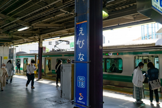 鉄道乗車記録の写真:駅名看板(1)        「さていよいよ、相鉄・東急新線へ。
念願の、相鉄新型車両に乗れる。」
