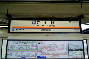 小菅駅 写真:駅名看板