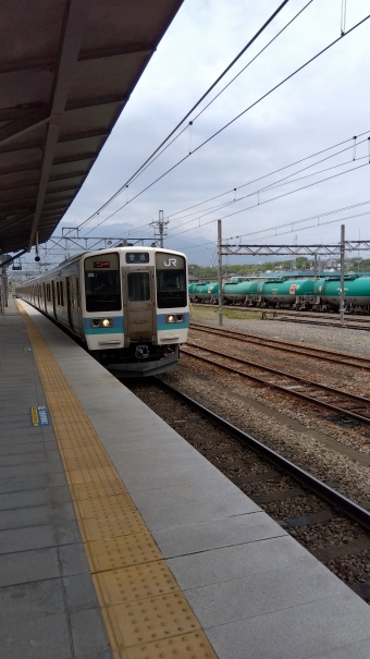 竜王駅から塩山駅の乗車記録(乗りつぶし)写真