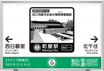 西日暮里駅から町屋駅の乗車記録(乗りつぶし)写真