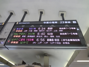 東京駅から長野駅の乗車記録(乗りつぶし)写真