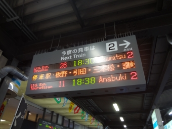 徳島駅から高松駅の乗車記録(乗りつぶし)写真