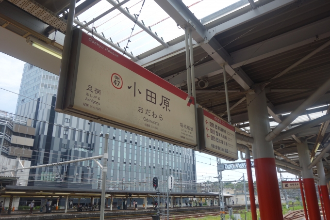 鉄道乗車記録の写真:駅舎・駅施設、様子(1)     「小田原で撮った駅名標。」