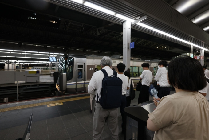 鉄道乗車記録の写真:乗車した列車(外観)(4)        「姫路からやってきた新快速の米原行。お客さんの大半は、大阪駅で入れ替わる。」