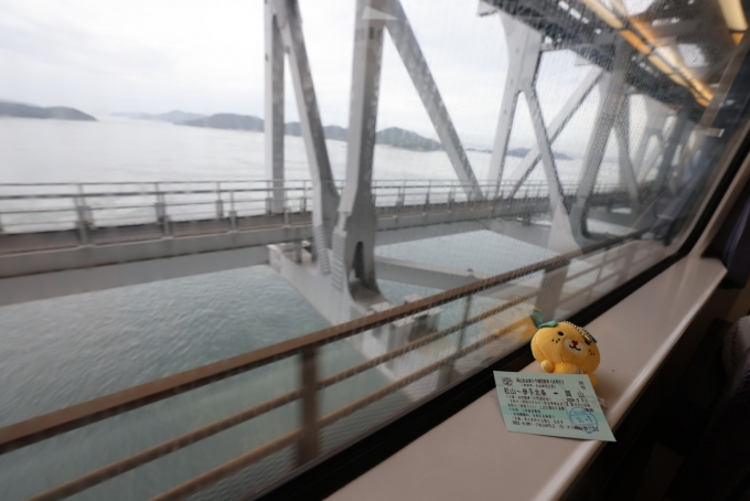 鉄道乗車記録の写真:車窓・風景(10)        「瀬戸大橋。列車は道路の下を走るので海面が見える。」
