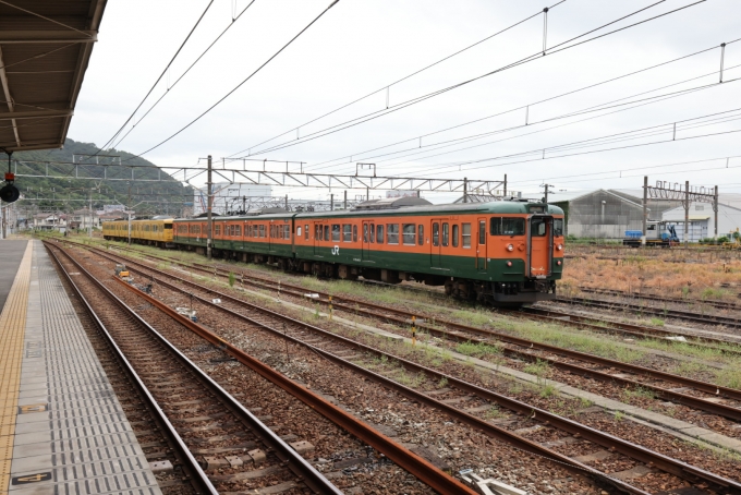 鉄道乗車記録の写真:列車・車両の様子(未乗車)(3)        「懐かしい湘南色の115系電車が構内に止まっていた。」