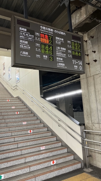 高崎駅から大宮駅(高崎線経由)の乗車記録(乗りつぶし)写真