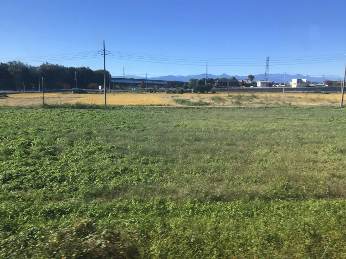 鉄道乗車記録の写真:車窓・風景(3)        「駒形駅到着前に撮影。自然豊かであるが、奥には北関東自動車道が見える。」