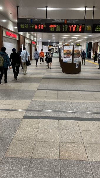 小山駅から尾久駅の乗車記録(乗りつぶし)写真